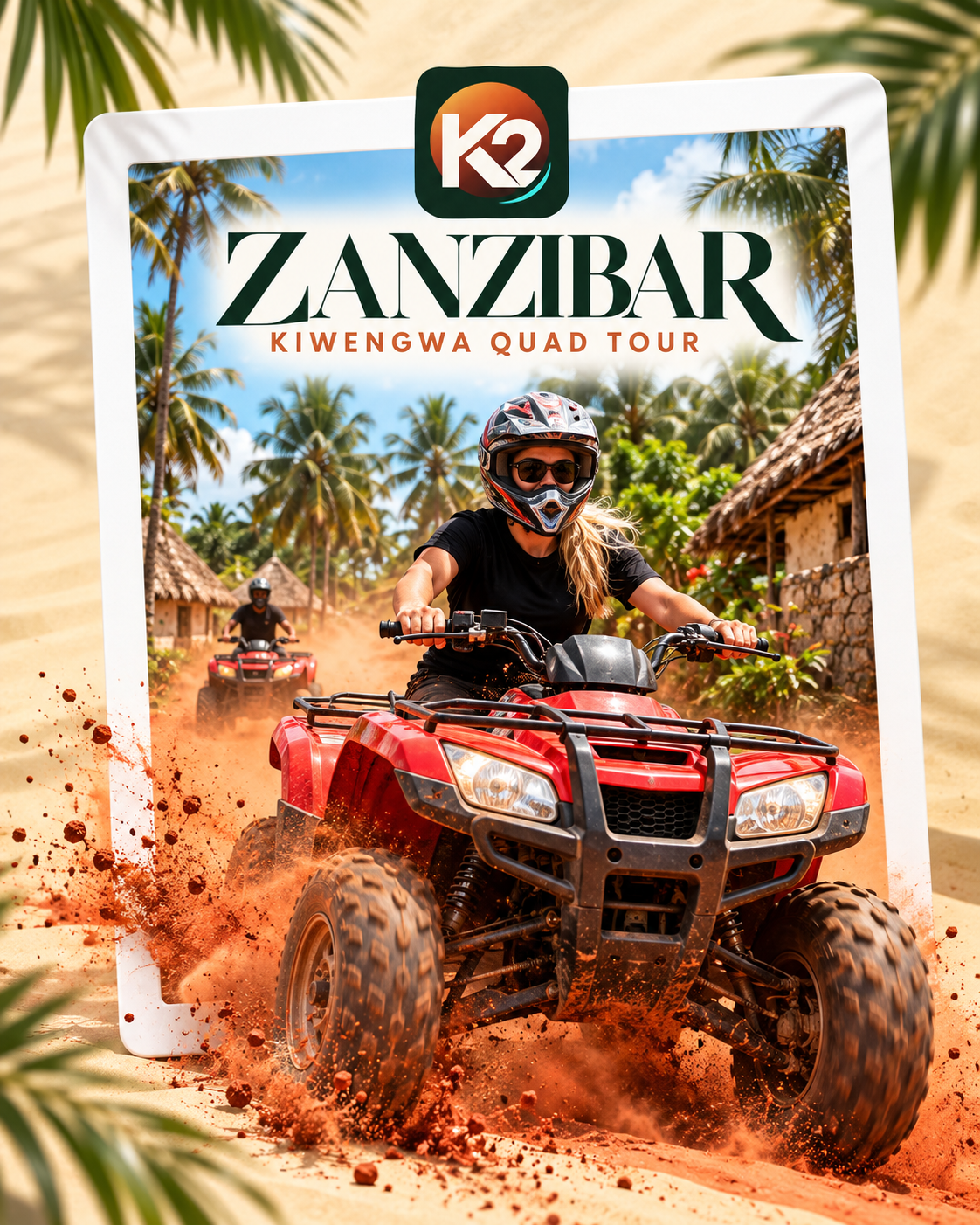 Rider on a red quad bike during a Key2You tour