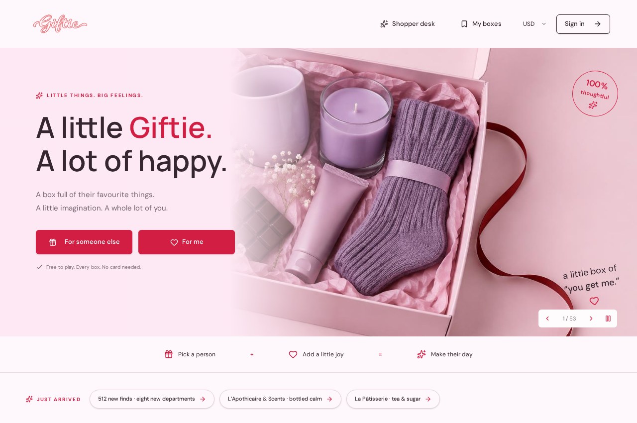 Giftie — website preview