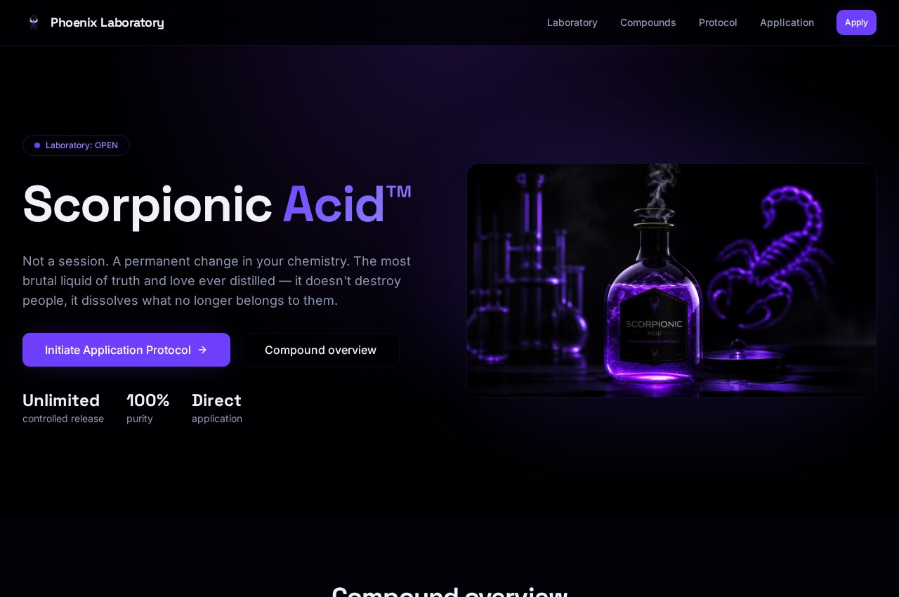 Scorpionic Acid™ — website preview